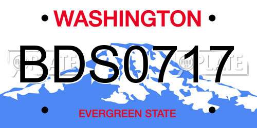 BDS0717 Washington License Plate