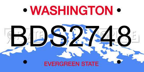 BDS2748 Washington License Plate