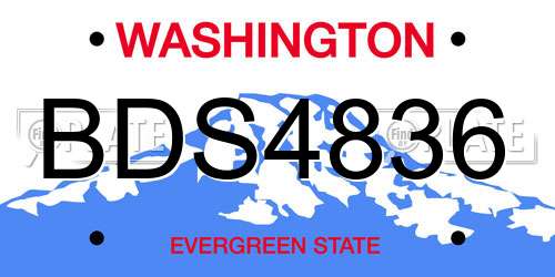BDS4836 Washington License Plate