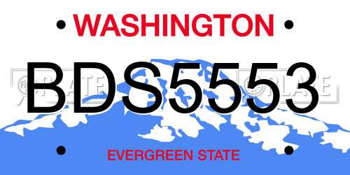 BDS5553 Washington License Plate