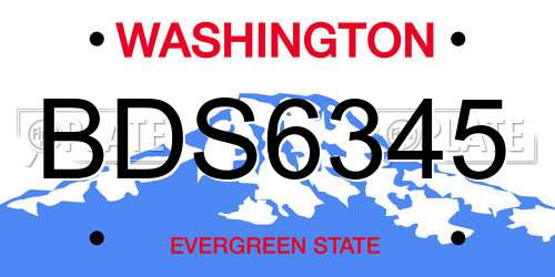 BDS6345 Washington License Plate