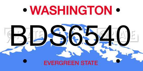 BDS6540 Washington License Plate