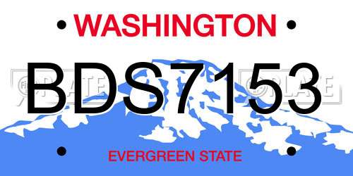 BDS7153 Washington License Plate
