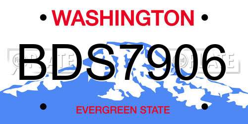 BDS7906 Washington License Plate