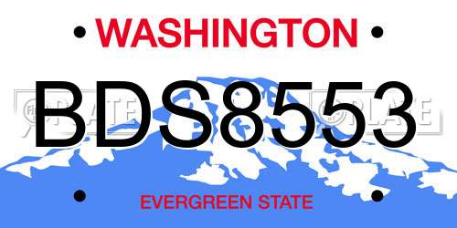 BDS8553 Washington License Plate