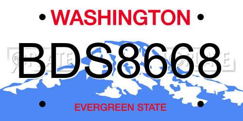 BDS8668 Washington License Plate