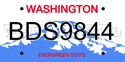 BDS9844 Washington License Plate