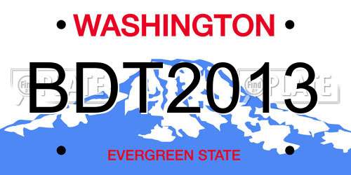 BDT2013 Washington License Plate