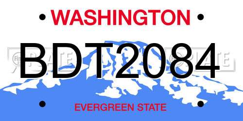 BDT2084 Washington License Plate