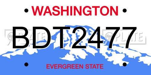BDT2477 Washington License Plate