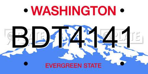 BDT4141 Washington License Plate
