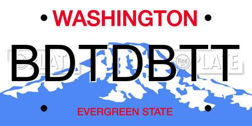 BDTDBTT Washington License Plate