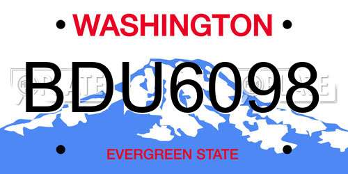 BDU6098 Washington License Plate