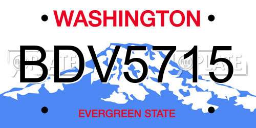 BDV5715 Washington License Plate