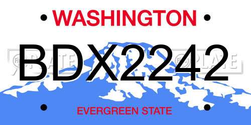 BDX2242 Washington License Plate
