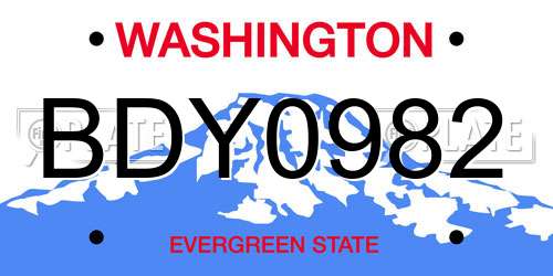 BDY0982 Washington License Plate