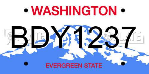 BDY1237 Washington License Plate