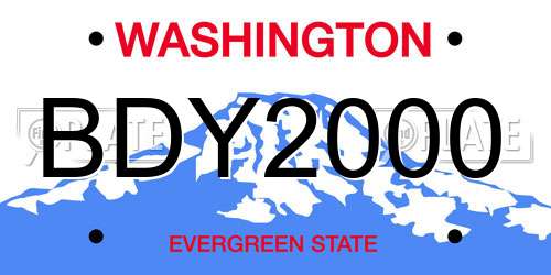 BDY2000 Washington License Plate