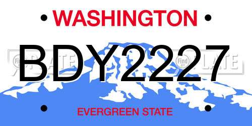 BDY2227 Washington License Plate