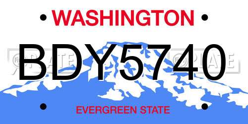 BDY5740 Washington License Plate