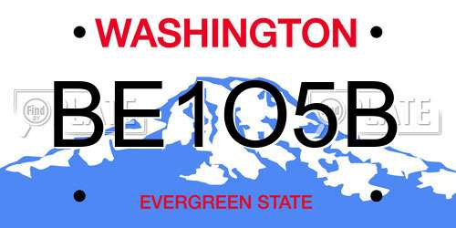 BE1O5B Washington License Plate