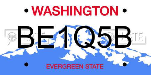BE1Q5B Washington License Plate