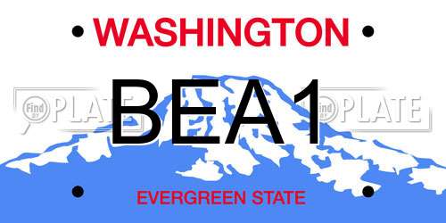 BEA1 Washington License Plate
