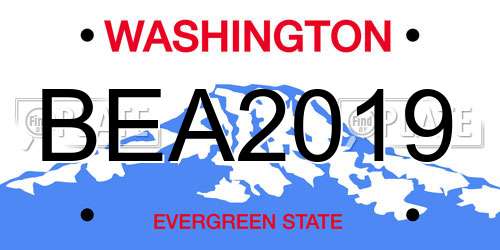 BEA2019 Washington License Plate