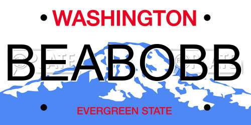 BEABOBB Washington License Plate