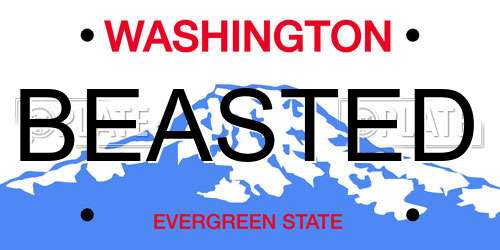 BEASTED Washington License Plate