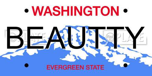 BEAUTTY Washington License Plate