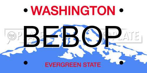 BEBOP Washington License Plate