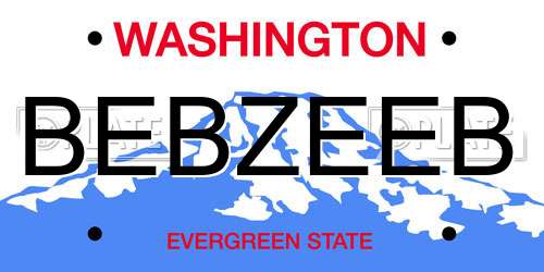 BEBZEEB Washington License Plate