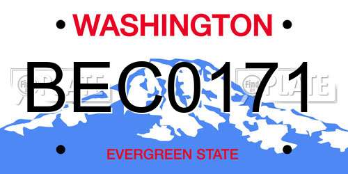 BEC0171 Washington License Plate