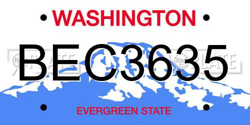 BEC3635 Washington License Plate