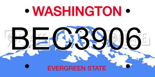 BEC3906 Washington License Plate