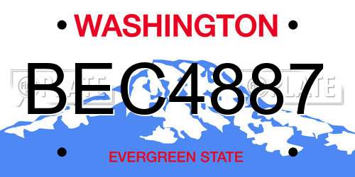 BEC4887 Washington License Plate