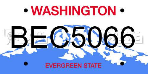 BEC5066 Washington License Plate