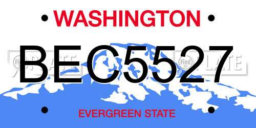 BEC5527 Washington License Plate