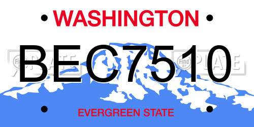 BEC7510 Washington License Plate