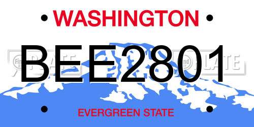 BEE2801 Washington License Plate