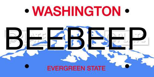 BEEBEEP Washington License Plate