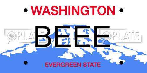BEEE Washington License Plate