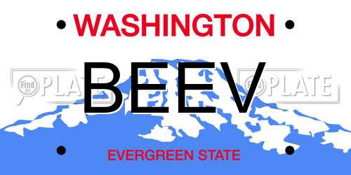 BEEV Washington License Plate