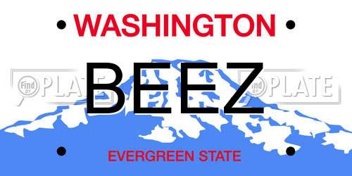 BEEZ Washington License Plate