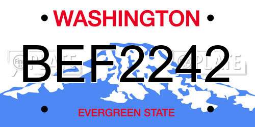 BEF2242 Washington License Plate