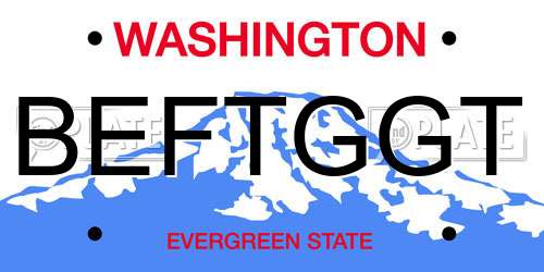 BEFTGGT Washington License Plate
