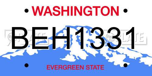 BEH1331 Washington License Plate
