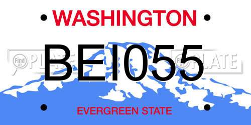 BEI055 Washington License Plate