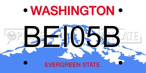 BEI05B Washington License Plate